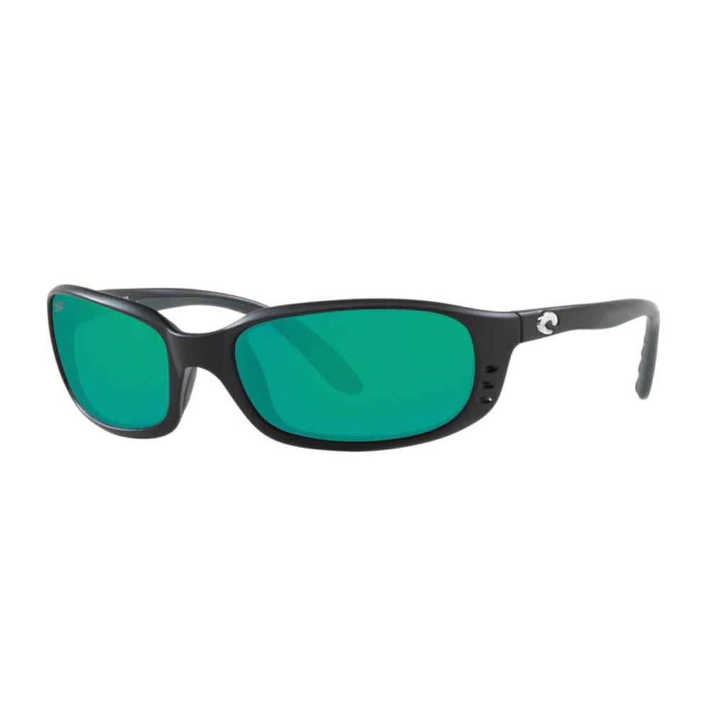 Costa Brine Sunglasses Polarized in Matte Black with Green Mirror 580G